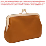 Royal Bagger Vintage Coin Purse for Women Genuine Cow Leather Clip Card Holder Simple Key Holders with Kiss Lock 1496