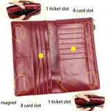 Royal Bagger Long Wallets for Women Genuine Cow Leather Large Capacity Card Holder Fashion Vintage Coin Purse Clutch Wallet 1559